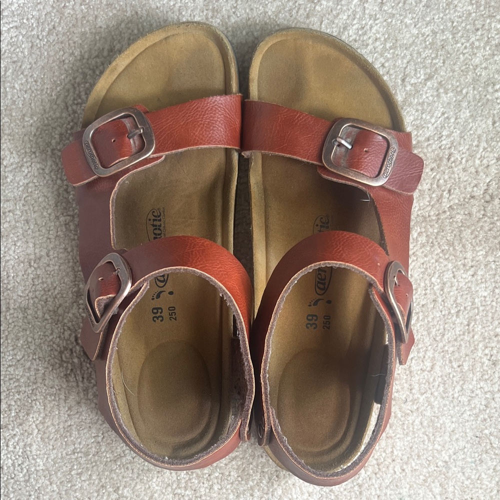 Women's Adjustable Arch Support Cork Footbed Buckle Sandals